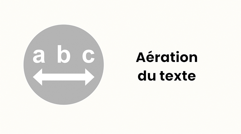 Illustration aération du texte